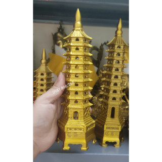 Tháp Văn Xương 9 tầng Bằng Đồng Vàng Cầu Đỗ Đạt Vật phẩm phong thuỷ bằng đồng