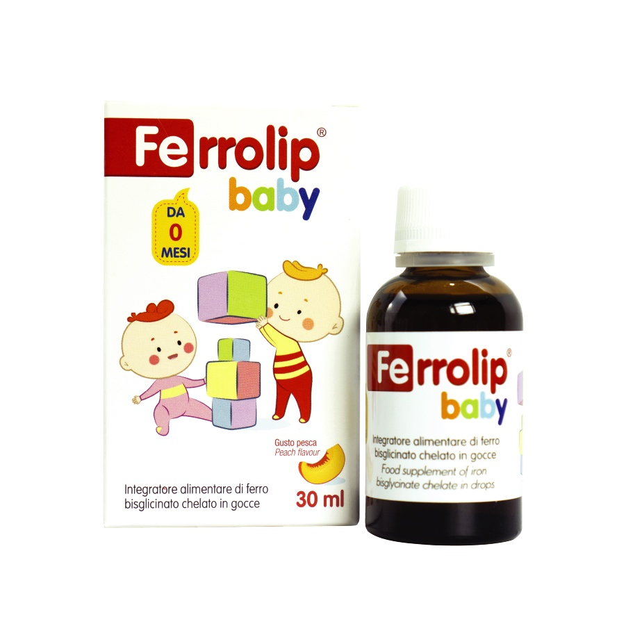 Sắt Ferrolip Baby dạng siro vị đào thơm ngon lọ 30 mL tặng