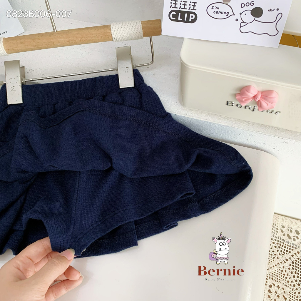 Bộ polo cá sấu thêu nổi thiết kế đôi cho bé trai bé gái, set bộ cộc tay cổ đức unisex cho bé Bernie