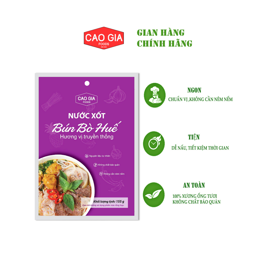 Nước Xốt Bún Bò Huế Gói 155g - Cao Gia Foods