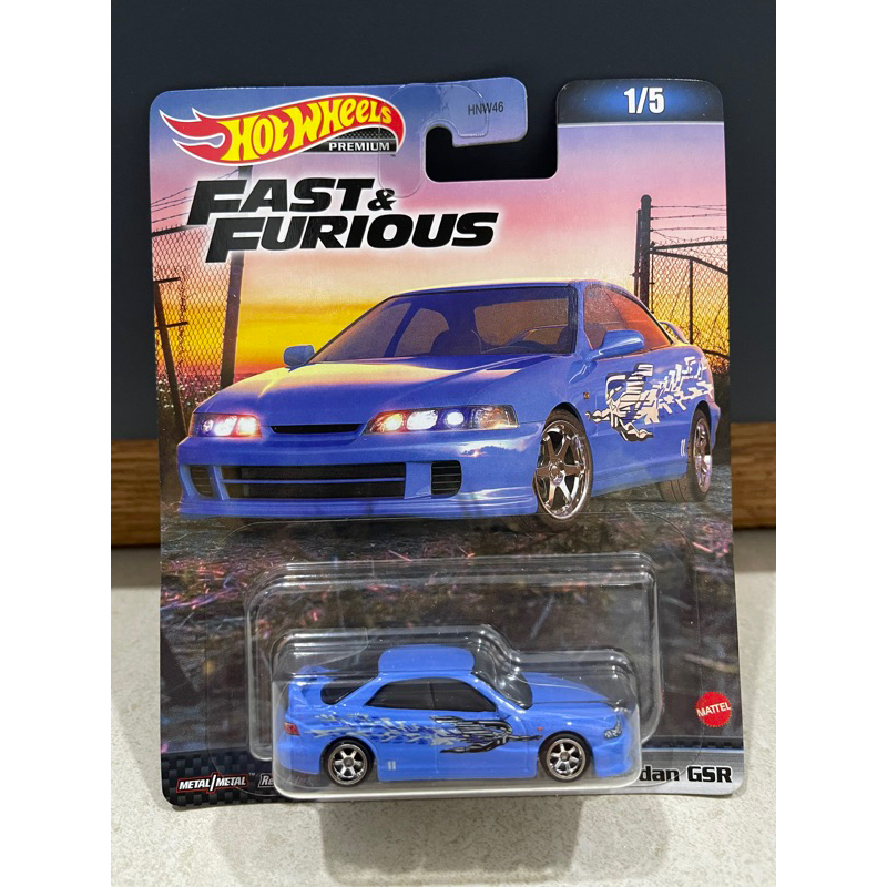 Xe mô hình đồ chơi bánh cao su Hotwheels 1:64 PREMIUM - FAST & FURIOUS - Custom Acura Integra Sedan 