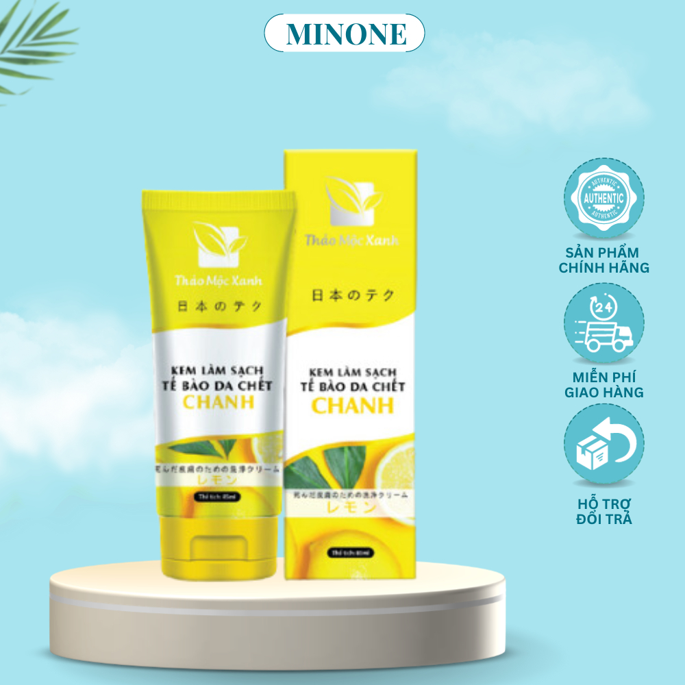 Kem làm sạch tế bào da chết Chanh 85ml loại bỏ bã nhờn, trắng da sáng mịn