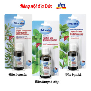 [Hàng Đức] Tinh dầu khuynh diệp, bạc hà, dầu tràm giảm ho cảm, giảm ngứa do côn trùng đốt Mivolis