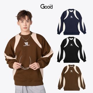 Áo sweater the good vivian, áo nỉ sweater form rộng phối màu