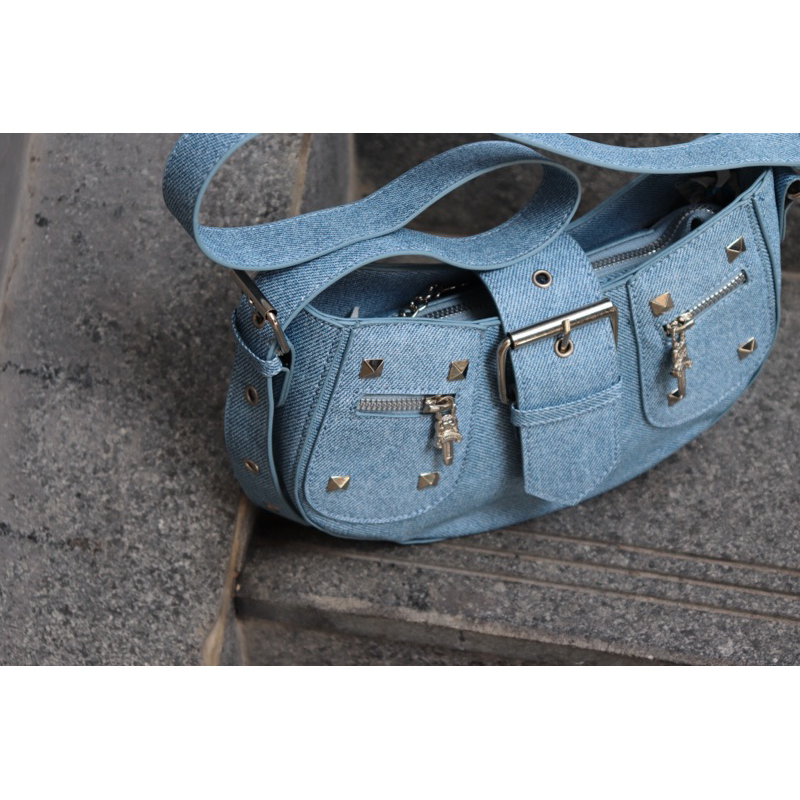 TÚI XÁCH KẸP NÁCH DENIM ĐỨNG FORM - PHONG CÁCH HÀN QUỐC/ Y2K GOTHIC