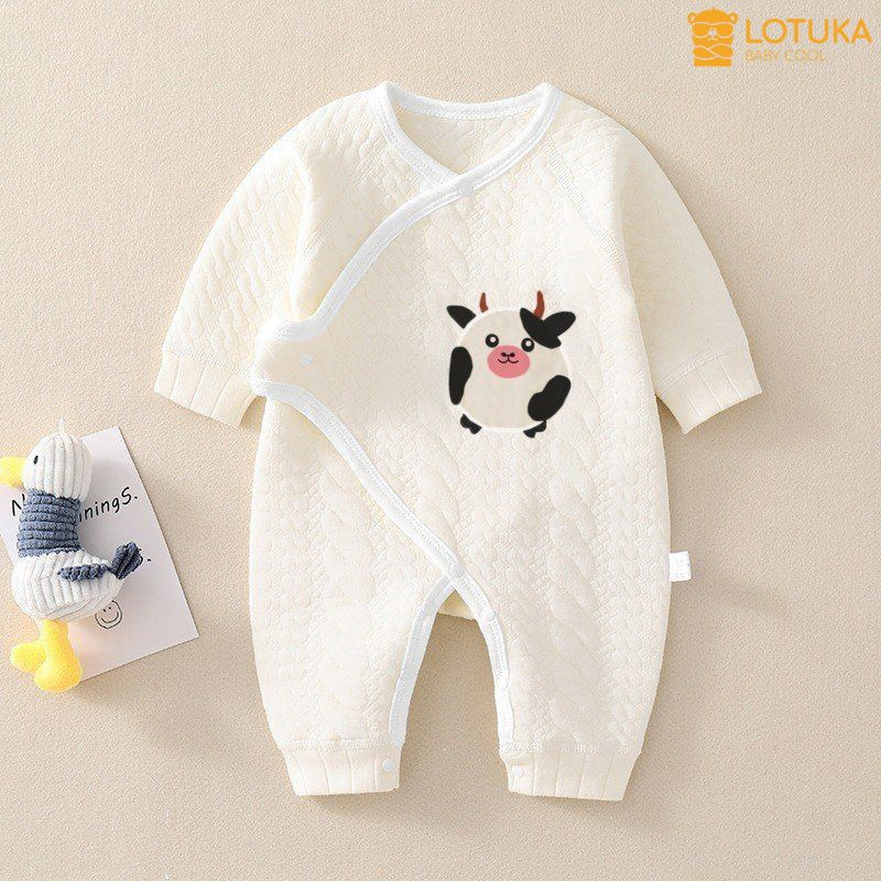 Bodysuit LOTUKA In Hình Ngộ Nghĩnh, Bộ Liền Thân Trần Bông Cho Bé Trai Bé Gái, Body Dài Tay Thu Đông Cho Bé 3-12kg