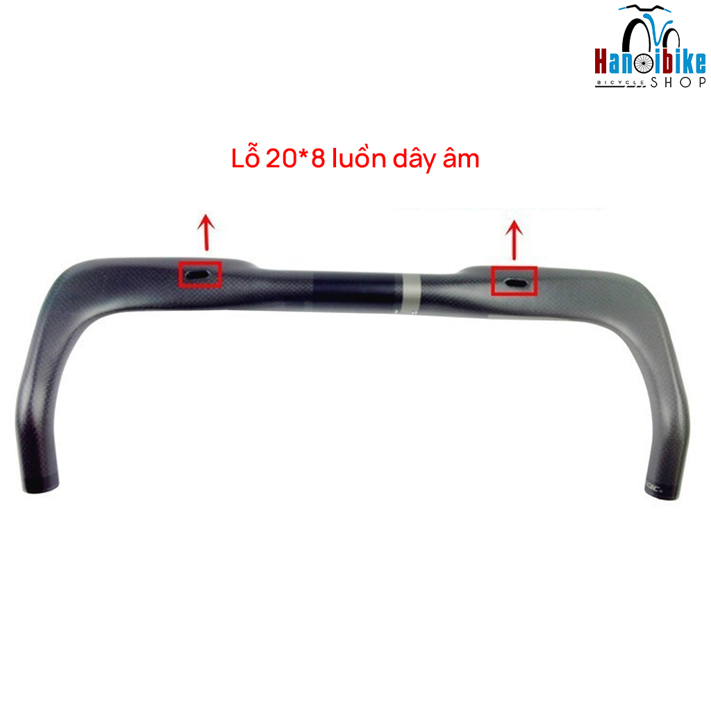 Ghi đông sừng trâu và tay nghỉ carbon superlogic sử dụng cho xe đạp Fixed Gear, Road