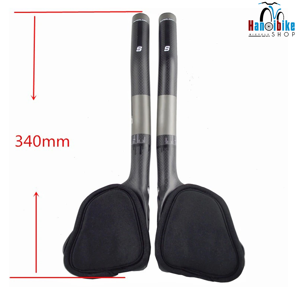 Ghi đông sừng trâu và tay nghỉ carbon superlogic sử dụng cho xe đạp Fixed Gear, Road