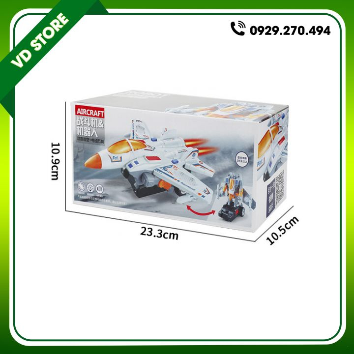 Đồ Chơi Máy Bay Chiến Đấu Biến Hình Robot Có Nhạc Và Đèn Cho Bé