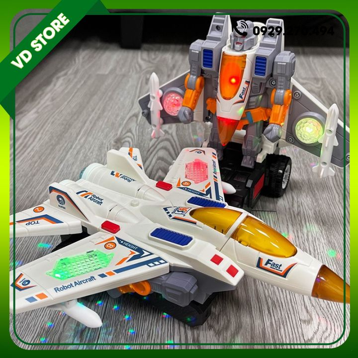 Đồ Chơi Máy Bay Chiến Đấu Biến Hình Robot Có Nhạc Và Đèn Cho Bé