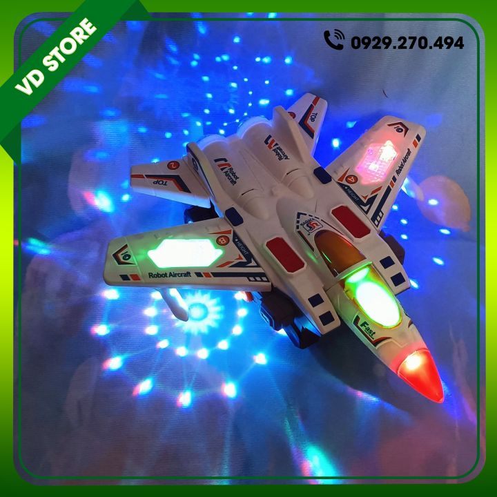 Đồ Chơi Máy Bay Chiến Đấu Biến Hình Robot Có Nhạc Và Đèn Cho Bé