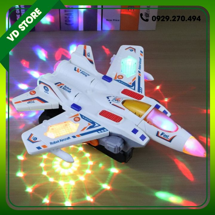Đồ Chơi Máy Bay Chiến Đấu Biến Hình Robot Có Nhạc Và Đèn Cho Bé