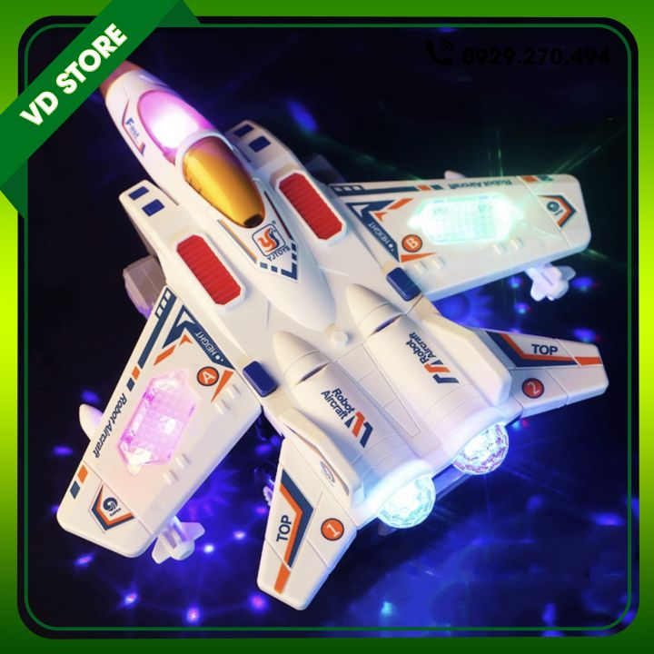 Đồ Chơi Máy Bay Chiến Đấu Biến Hình Robot Có Nhạc Và Đèn Cho Bé