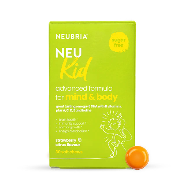 Vitamin tổng hợp cho bé Neubria Neu Kid Multivitamin With Omega-3 của Anh Quốc (3 -12 tuổi) hộp 30 viên