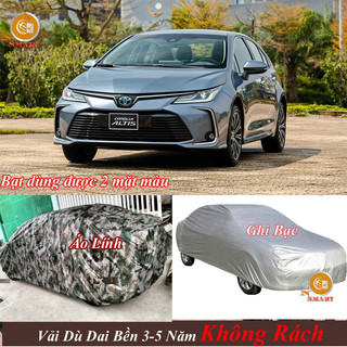 Áo Trùm Xe Toyota Altis Xử Dụng Công Nghệ May Kép Dùng Được 2 Mặt Màu Dàn Di Và Ghi Bạc Vải Xuất Nhật