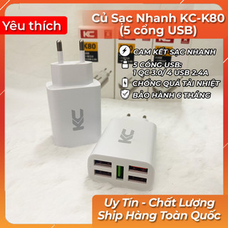 Củ Sạc Nhanh KC-K80 (5 Cổng USB)