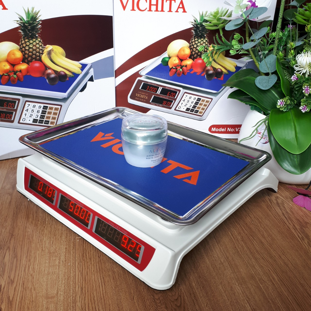 Cân bán hàng điện tử 40Kg, 30kg - Cân Vichita 30kg/5g - Cân điện tử DT580, Cân chống nước QUA832 - Bảo hành 1 năm