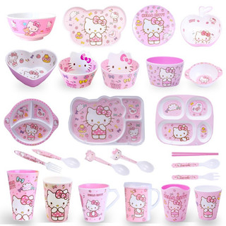 Bộ bát đĩa khay ăn dặm cho bé Hello Kitty ảnh thật