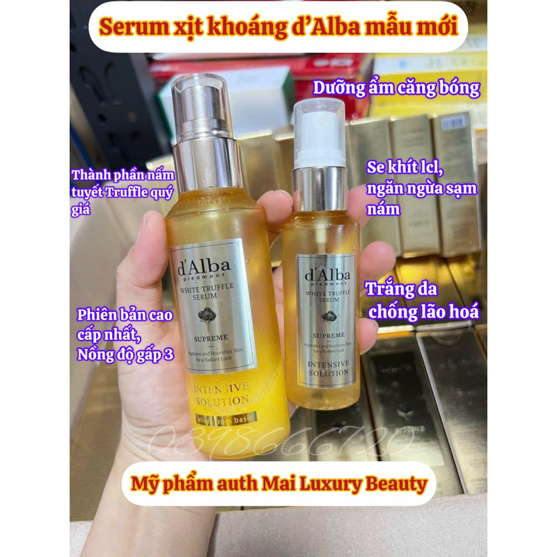 Xịt khoáng serum D ALBA Version Mới 2023 dưỡng ẩm căng bóng da white