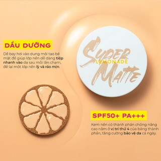 Phấn Nước Siêu Kiềm Dầu Lemonade Supermatte Cushion 15g bản mới