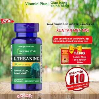 Viên uống giảm căng thẳng, cải thiện tinh thần L-theanine Puritan's Pride 60 viên date xa