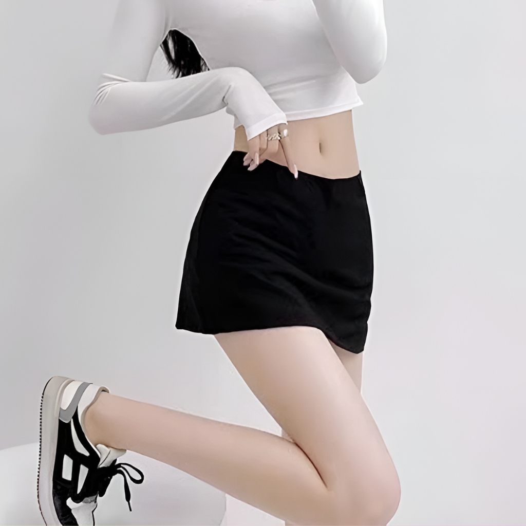 Chân váy Y2K kiểu cạp cao caro LALISA dáng ôm có lót quần, phong cách CV001