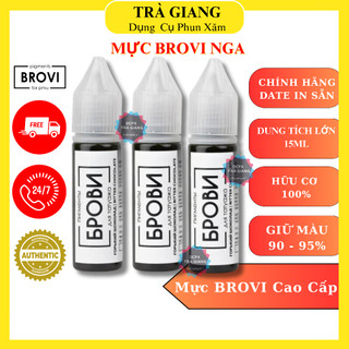 Mực Brovi Nga cao cấp 15ml, mực phun xăm bám nhanh bong đậm chính hãng