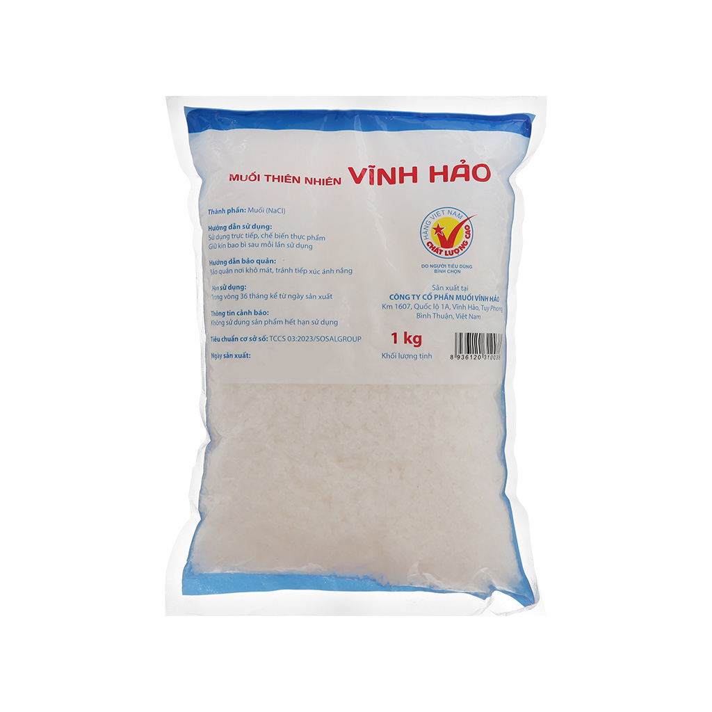 Muối hạt thiên nhiên Sosalco gói 1kg