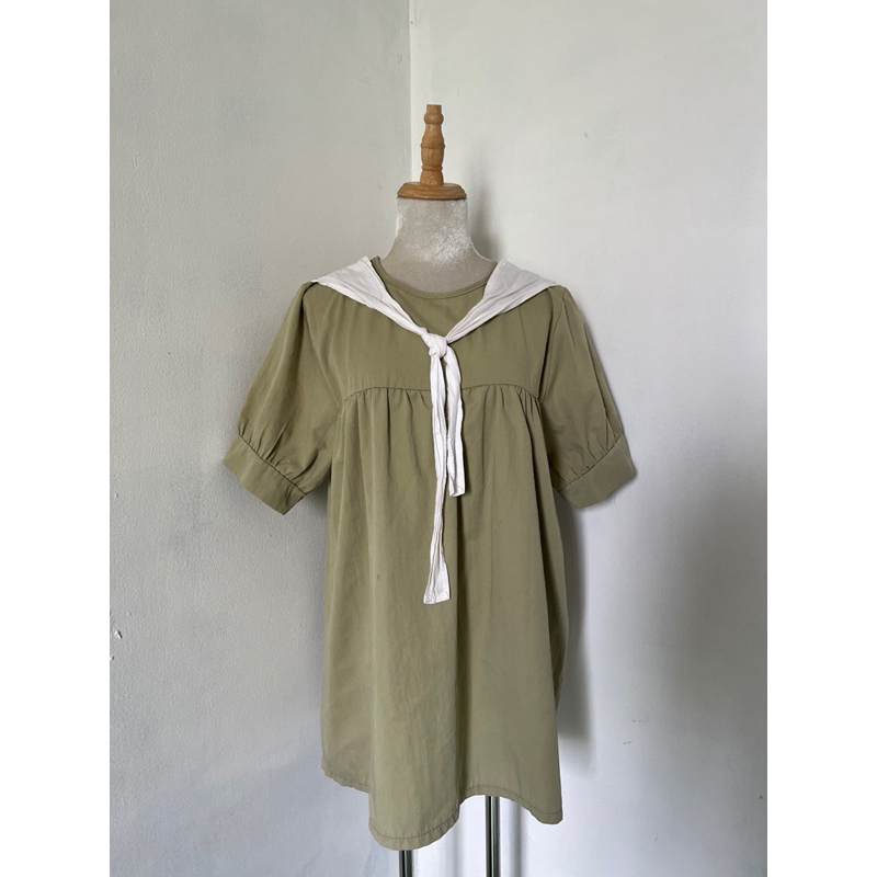 H1851 babydoll váy form rộng si