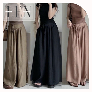  Quần dài xuông chất đũi tơ ống rộng quần vải ống rộng nữ 