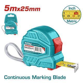 (KKT) Thước kéo thép nền vàng 5mét x 25mm Total TMT126352