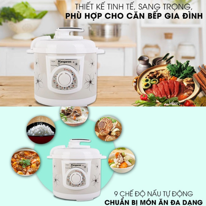 Nồi áp suất điện Kangaroo KG286 Hàng chính hãng Bảo hành 12 tháng, Nồi áp suất điện, Nồi áp suất.