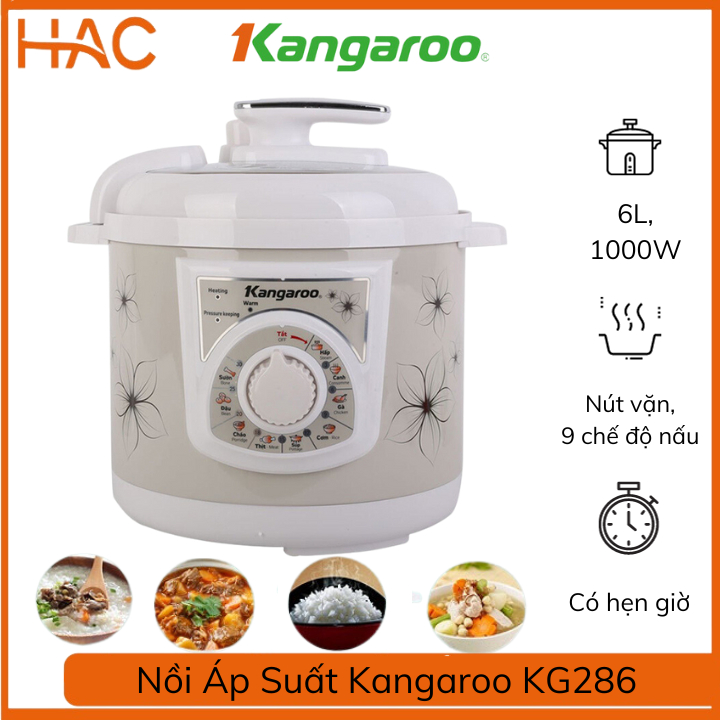 Nồi áp suất điện Kangaroo KG286 Hàng chính hãng Bảo hành 12 tháng, Nồi áp suất điện, Nồi áp suất.