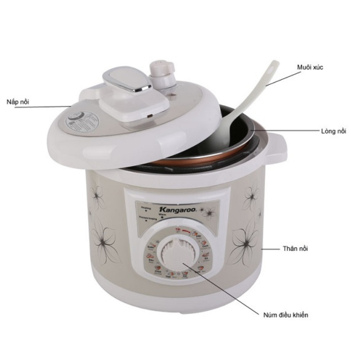 Nồi áp suất điện Kangaroo KG286 Hàng chính hãng Bảo hành 12 tháng, Nồi áp suất điện, Nồi áp suất.