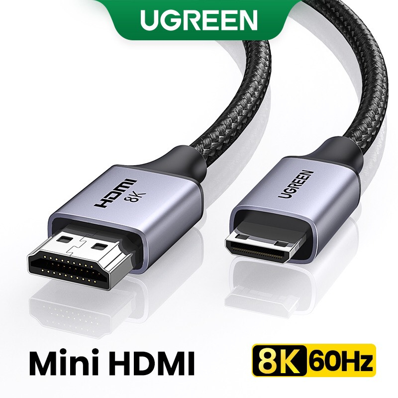Cáp UGREEN 2.1 8k / 60hz mini HDMI sang HDMI hỗ trợ HDR HDCP 2.3 3D dolby cho máy chiếu / laptop / pc / raspberry pi
