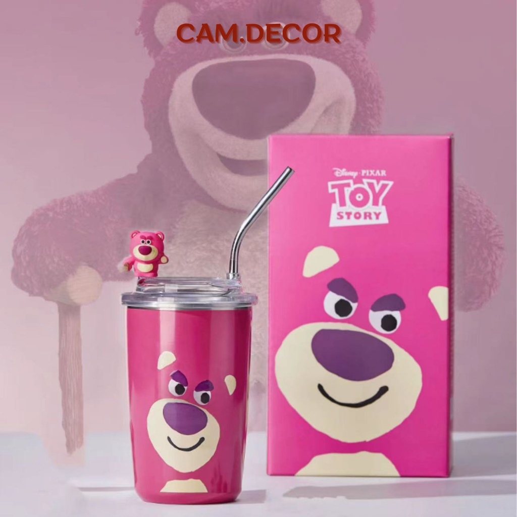 HÀNG LOẠI 1-Cốc ly giữ nhiệt Gấu Dây Tây Losto, cốc nước inox cao cấp kèm ống hút, cốc cà phê nữ cốc văn phòng CAM DECOR