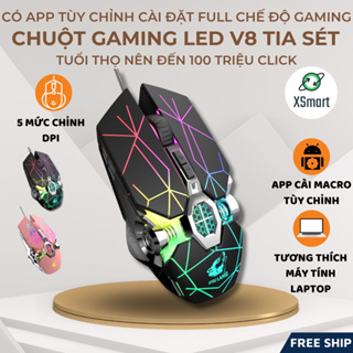 Chuột Máy Tính, Vi Tính Có Led Đổi Màu V8 Màu Hồng Siêu Đẹp, Cá Tính Bản Giới Hạn Đặc Biệt XSmart