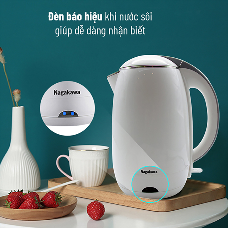 Ấm Đun Siêu Tốc 2 Lớp Nagakawa NAG0314  - Hàng Chính Hãng
