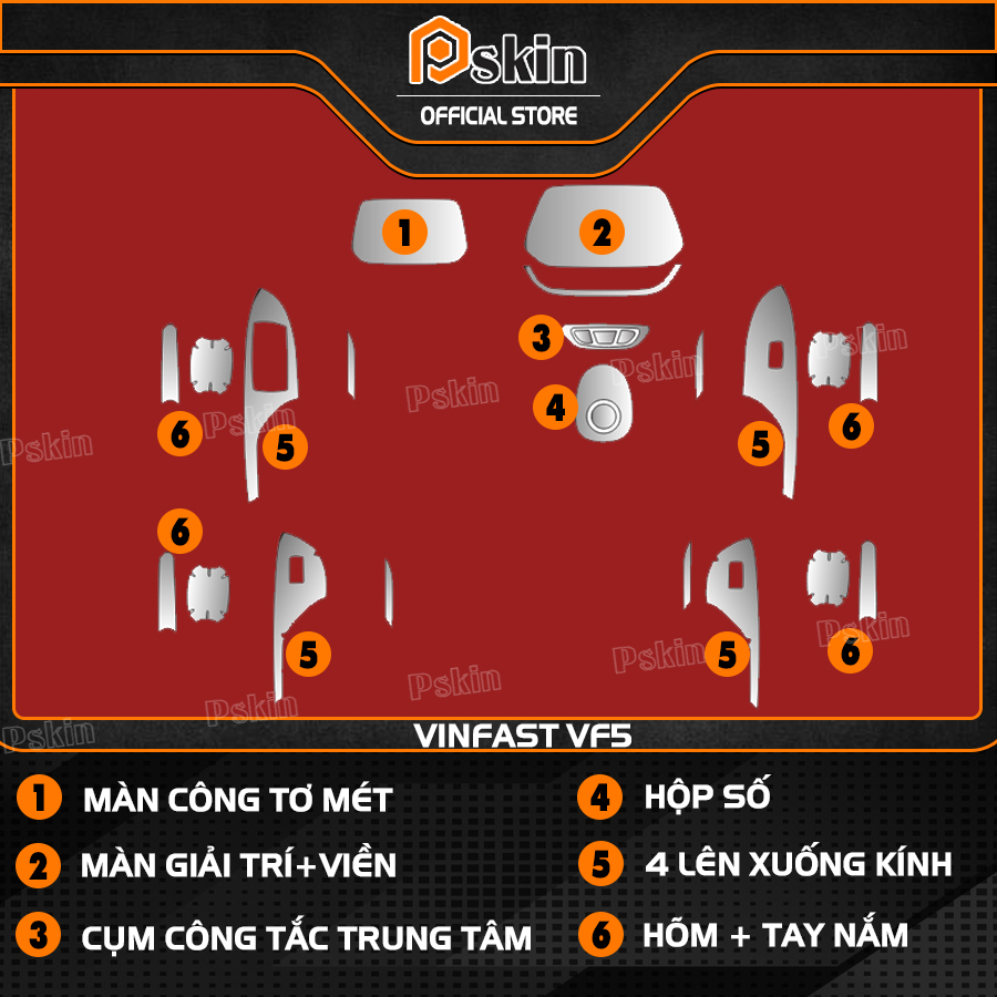 Dán PPF trong suốt chống sước bảo vệ nội thất xe Vinfast VF5