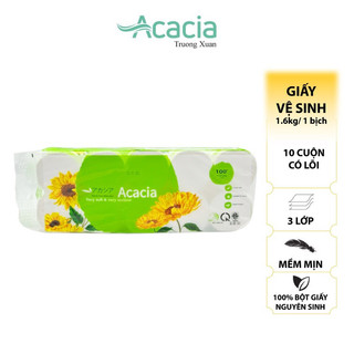 Giấy vệ sinh không lõi ACACIA hướng dương -10 cuộn trọng lượng 1,6kg