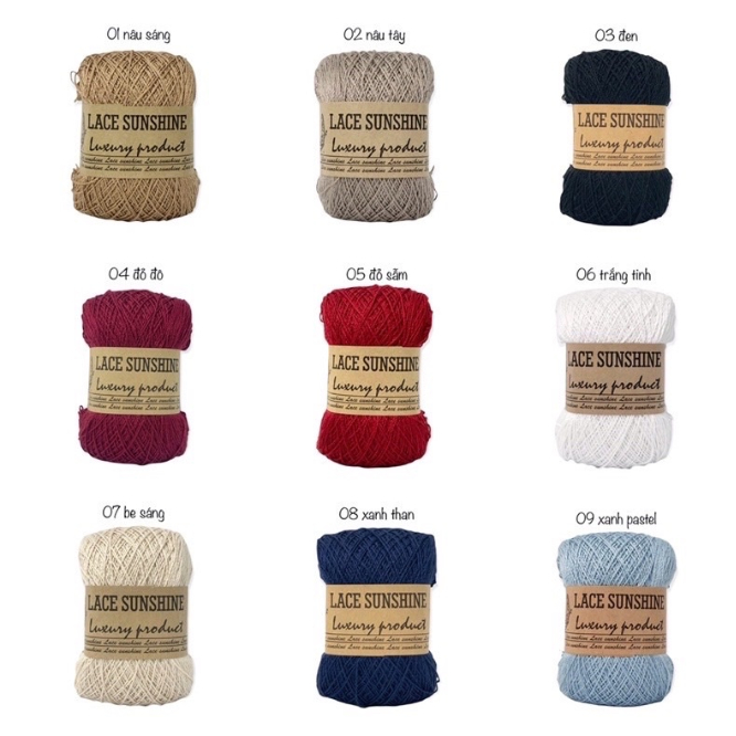 Lace Sunshine 4 sợi, 0.7mm-100gr