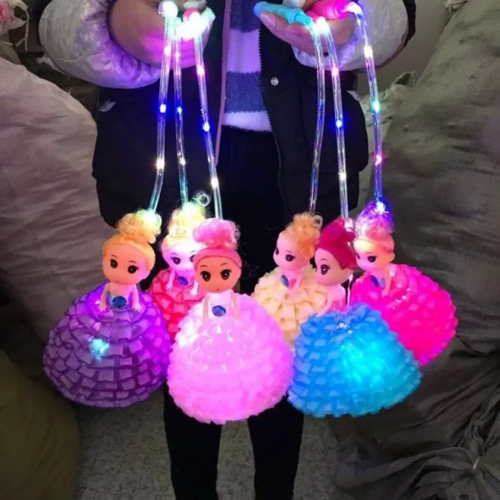Đồ Chơi Lồng Đèn Búp Bê ChiBi Phát Sáng Nhiều Màu Sắc Dễ Thương Cho Bé Gái, Đồ Chơi Trung Thu