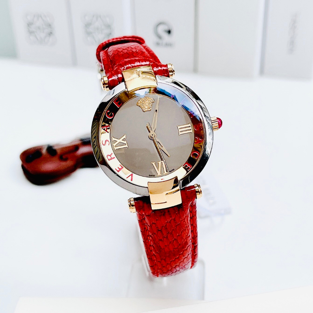 Đồng hồ nữ chính hãng Versace Revive Dây da đỏ Python - Máy pin Thụy Sĩ - Kính sapphire