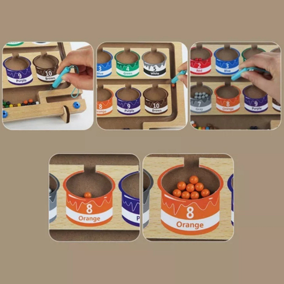 Bộ đồ chơi bảng gỗ hạt từ tính montessori cho bé - đồ chơi hút nam châm gỗ giúp bé tăng khả năng tập trung trí não