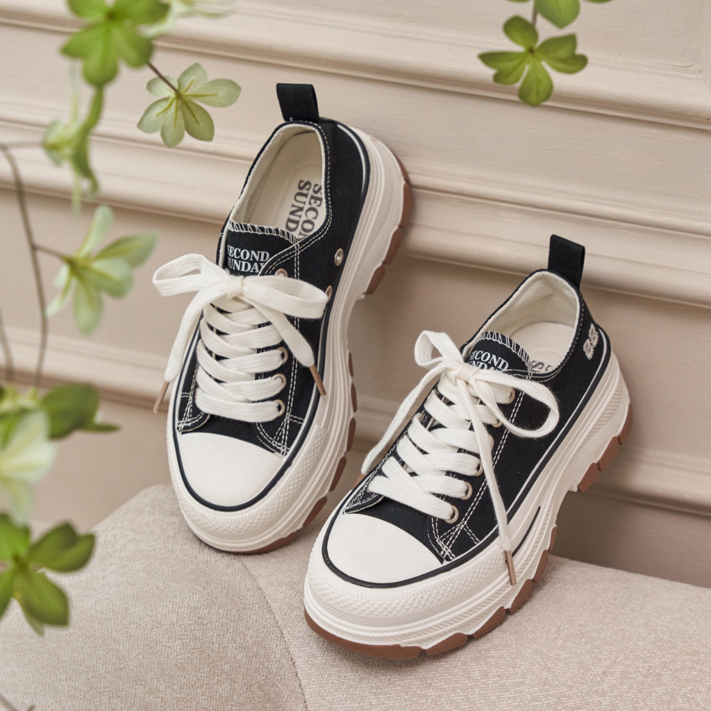 Giày Thể Thao Sneaker Nữ Second Sunday Chunky Low Đế Tăng Chiều Cao 4cm SK02