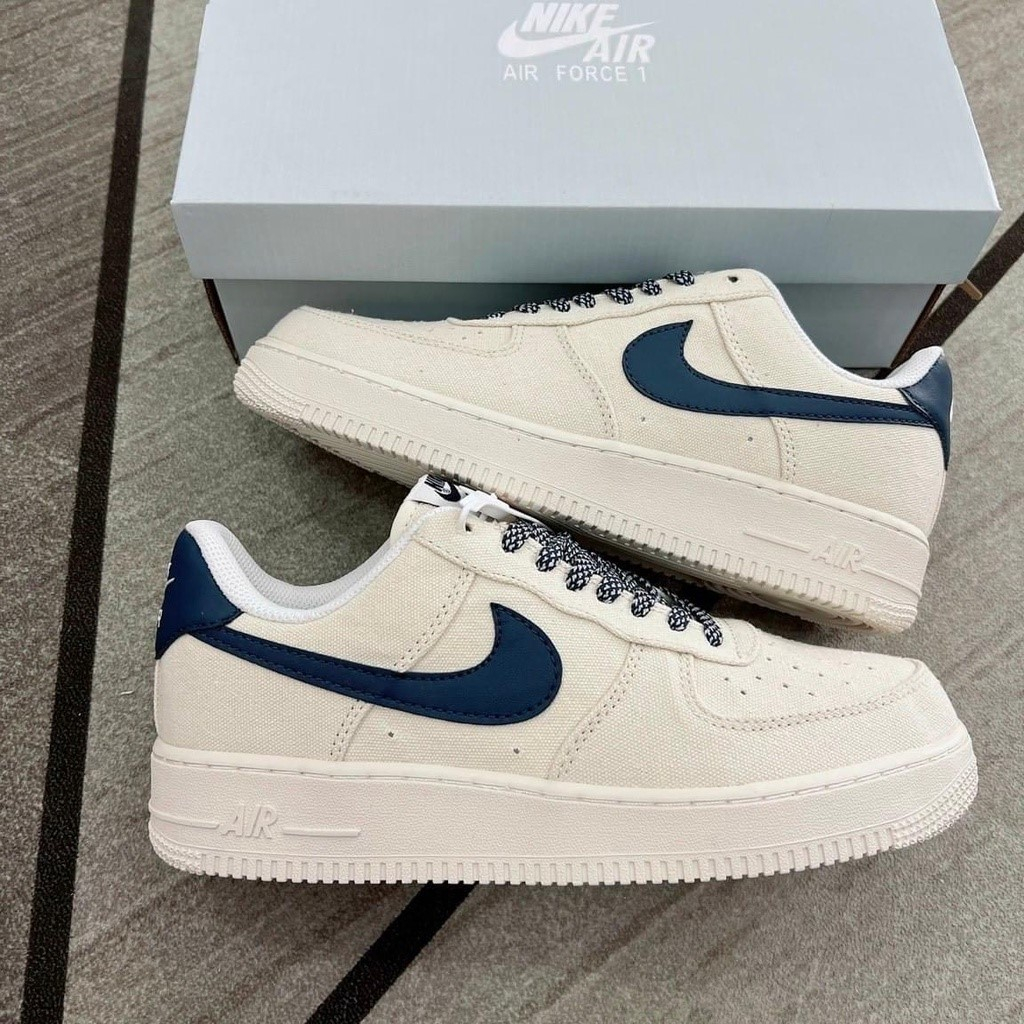 Giày Air Force 1 Canvas Navy, Giày Thể Thao Nike_AF1 Vải Canvas Cao Cấp Full Bill Box