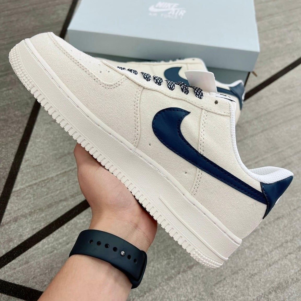 Giày Air Force 1 Canvas Navy, Giày Thể Thao Nike_AF1 Vải Canvas Cao Cấp Full Bill Box
