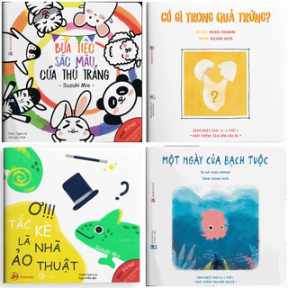 Sách - Combo 4 cuốn Ehon sắc màu dành cho trẻ em từ 0 đến 6 tuổi Wabooks