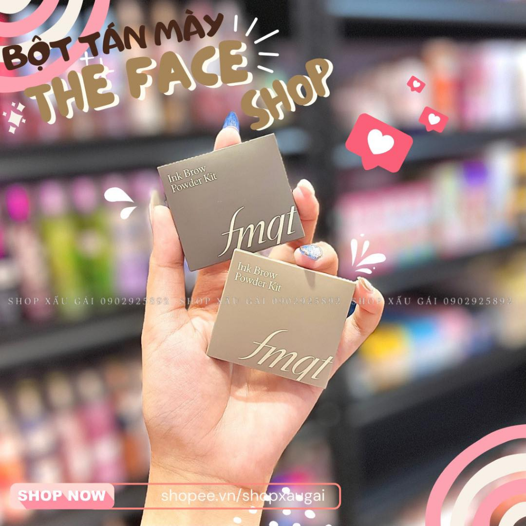 Bột kẻ mày 3 màu dùng để tán lông mày chân mày The Face Shop fmgt Ink Brow Powder Kit 3.5g Vegan