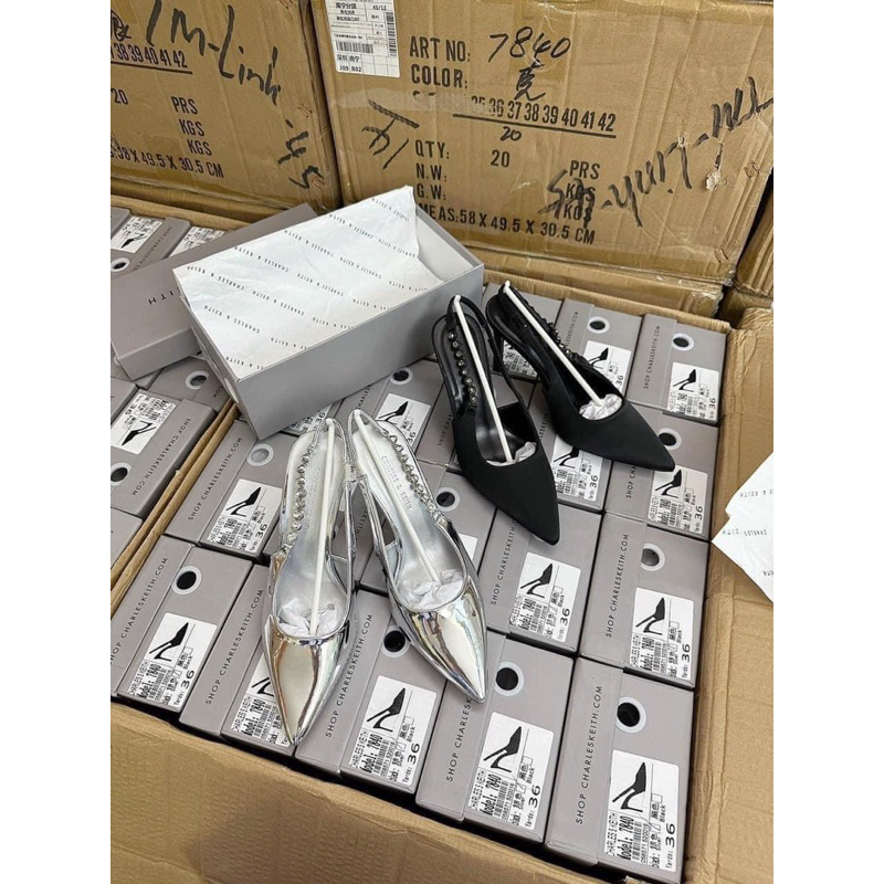 MÃ  YF7840 GIẦY CAO GÓT MŨI NHỌN QUAI ĐÁ 2M full box